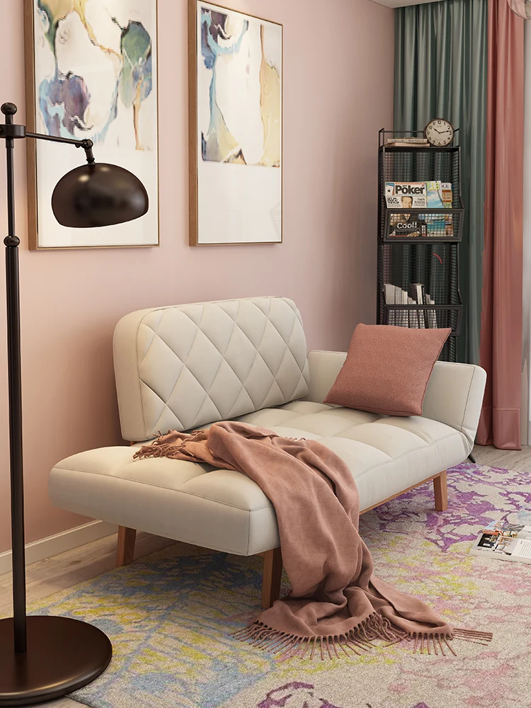Luxury Solid Wood Guifei Sofa Bed Dual-purpose Folding Sofa Single Multifunctional Small Apartment Online Celebrity Cute