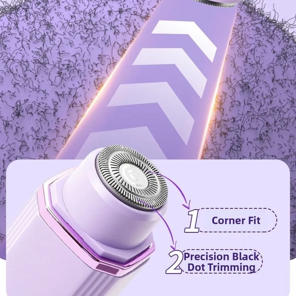 Portable 2-IN-1 Women's Hair Shaver Dual Head USB Rechargeable Electric Shaver Mini Wireless Private Parts Trimmer Body