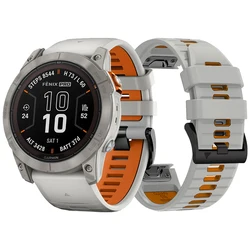 Pulseira de relógio de silicone suave para Garmin Fenix, Banda QuickFit para Garmin Fenix 7, 7X Pro, 6, 6X, 5, 5X Plus, Epix Pro Gen 2, 47mm, 51mm Largura, Largura