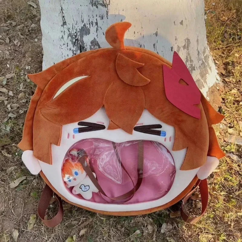 Tartaglia Genshin Impact Itabag Y2K Cartoon Animation Game Peripheral Anime Cotton Plush Doll Backpack Student Messenger Bag