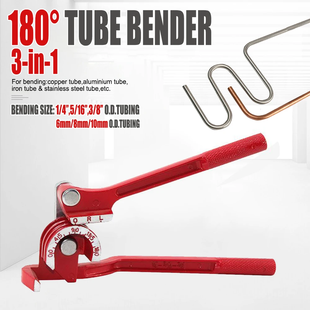 3-in-1 파이프 벤더 도구, 90-180도 튜브 벤딩 머신, 6mm/8mm/10mm 연료 브레이크 파이프용, 가정용 DIY 수공구
