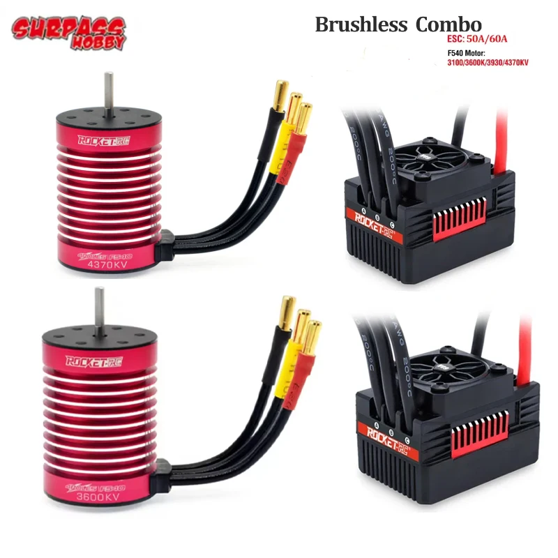 

SURPASS HOBBY Rocket-RC 1/10 Brushless Motor And ESC Combo 60A /50A F540 motor 3.175mm V2 Supersonic for Tamiya RC Car