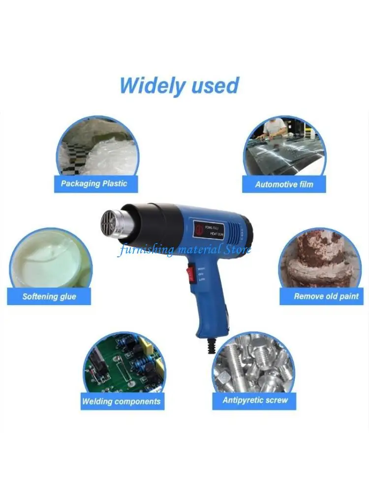 Y5GD Heating Guns 2000W Heavy Duty Hot Air Guns Variable Temperature Control 300℃ 600℃