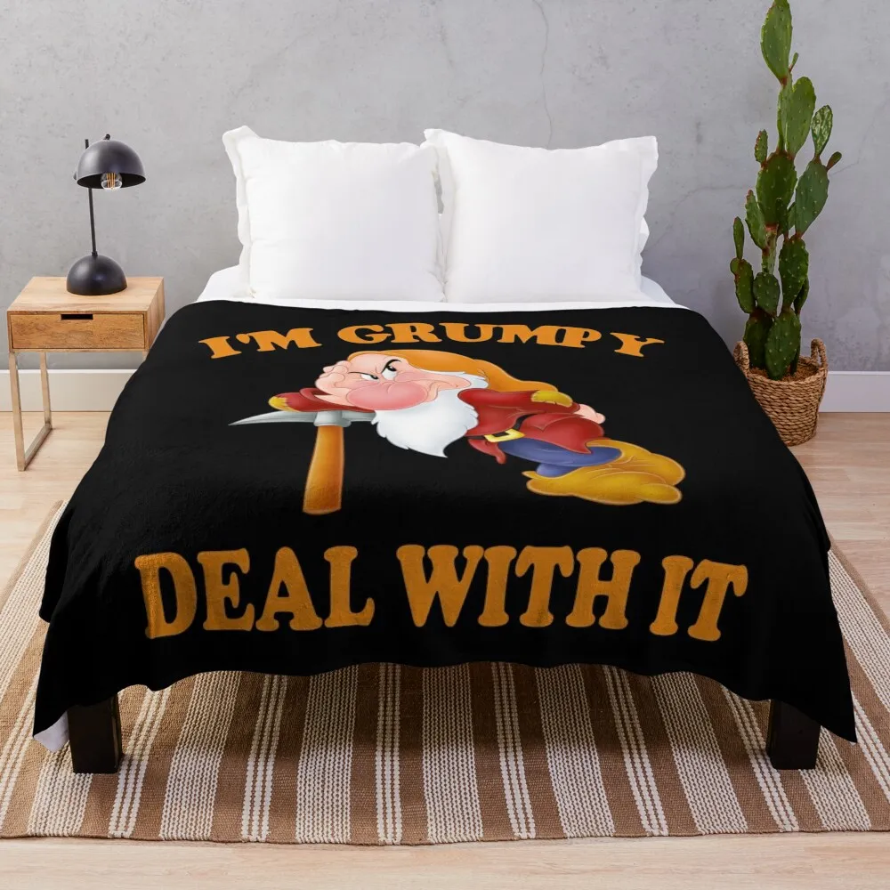 

I'M GRUMPY Deal With It Portrait Throw Blanket Fashion Sofa Blankets Luxury Blanket Bed covers