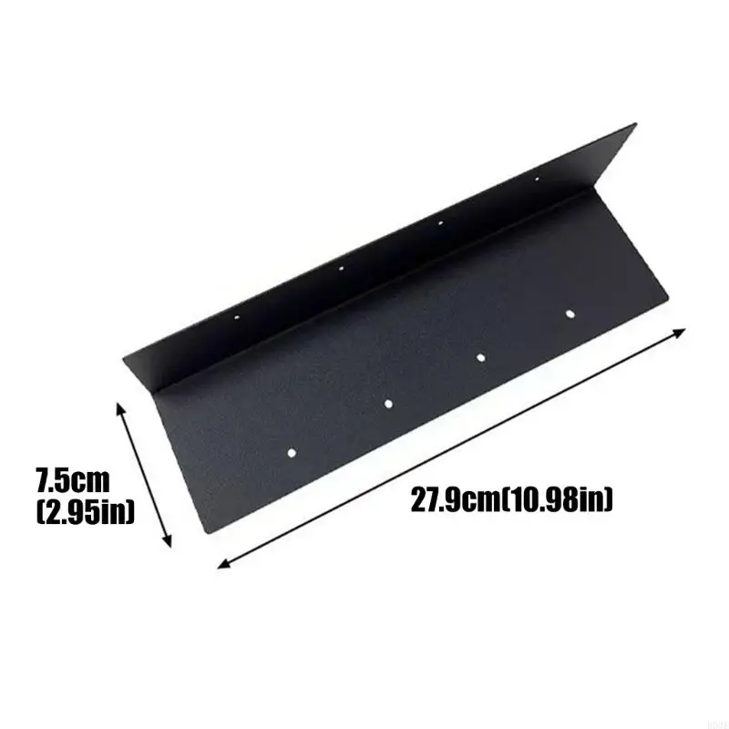 Gartenbox-Eckbeschläge, 4-teiliges Montageset aus schwarzem Metall in L-Form mit gebohrten Löchern für Hausgartenbau, B03E – Detail 6