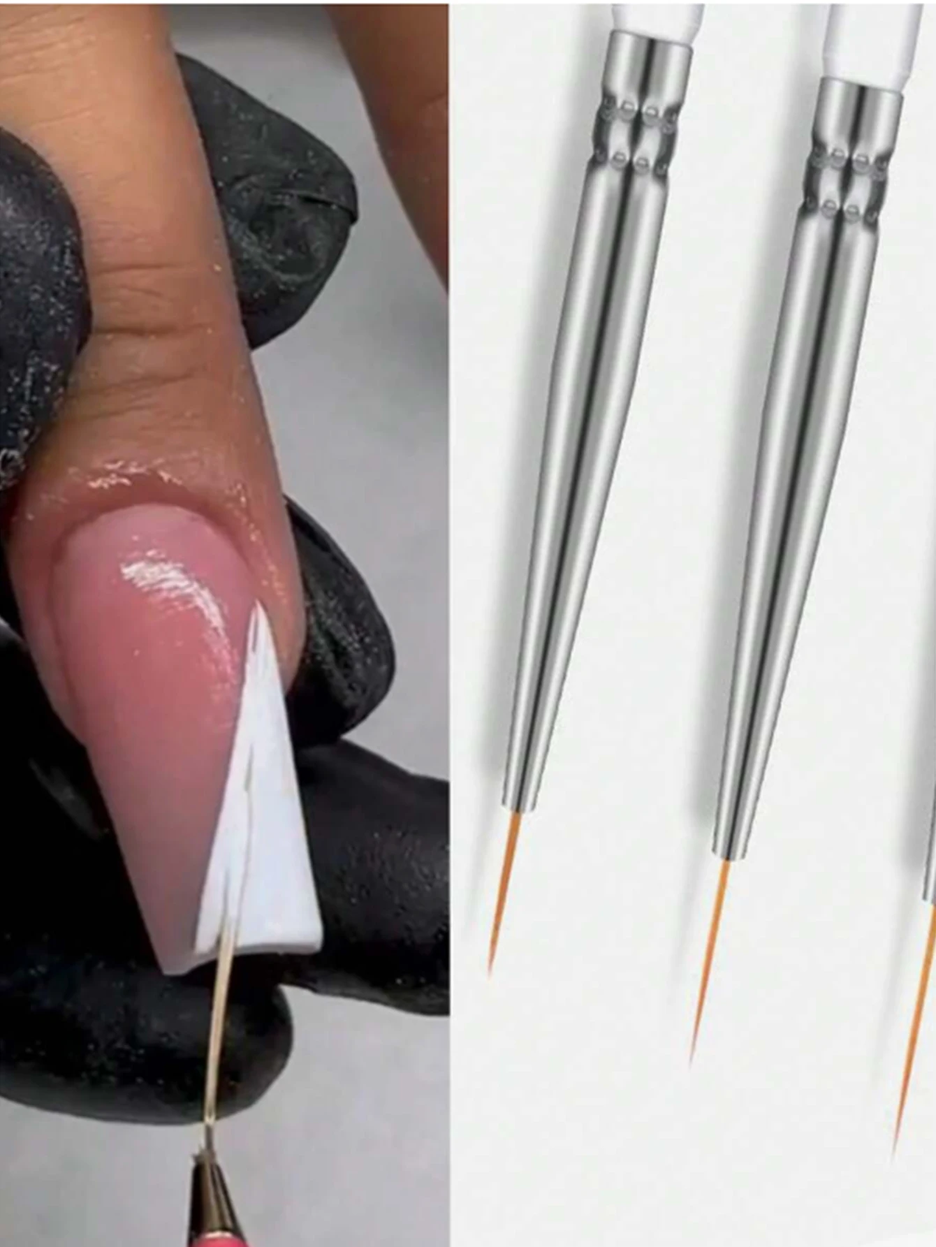 

Тонкая кисть для дизайна ногтей, набор ручек для художественного дизайна гелевой живописи, подходит для тонких линий, крошечных деталей, нежного рисования и окантовки.