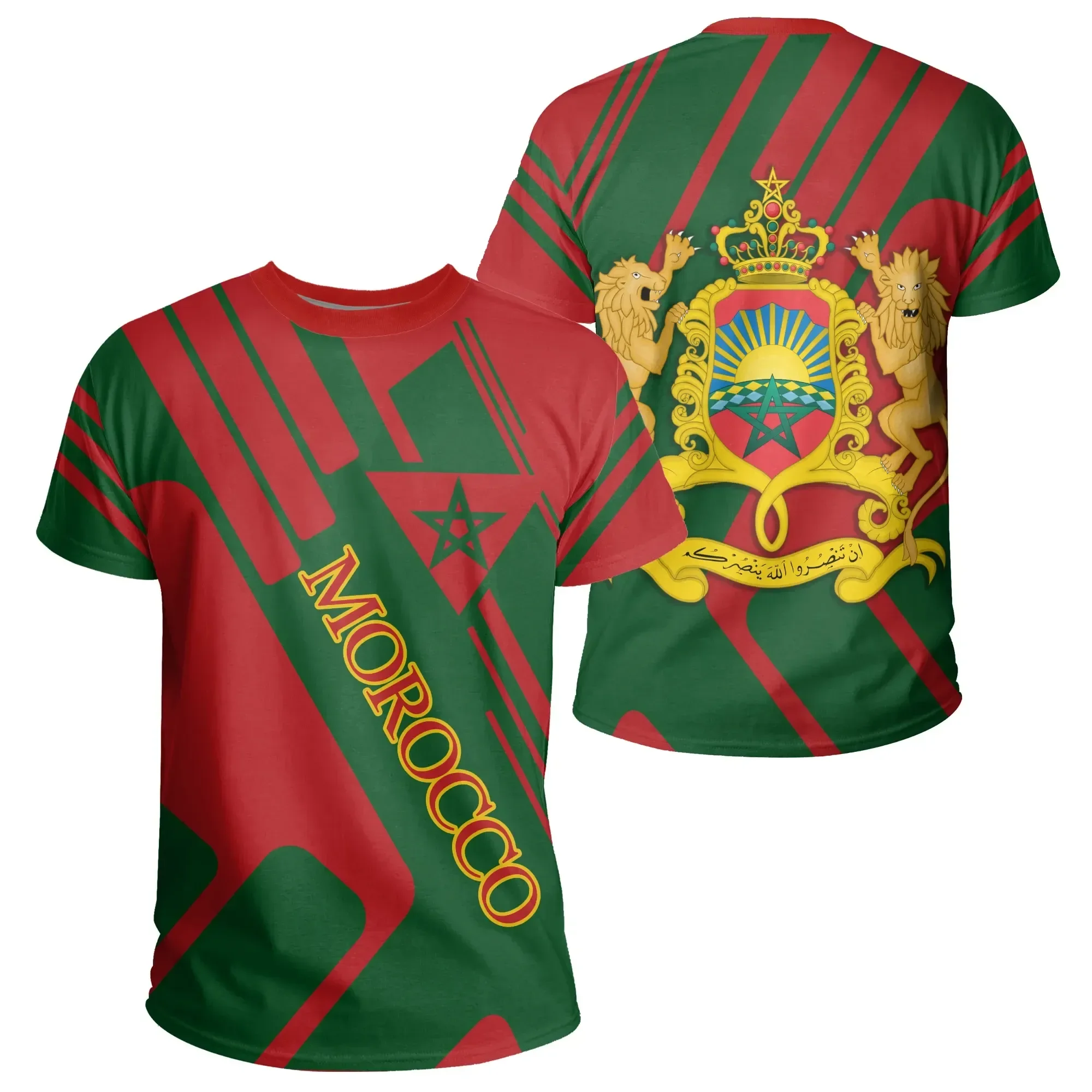 2023 Free Custom Name Morocco Flag T-shirt Morocco Men's T-shirt Fashion National Team T-shirt Sportswear Tees Country MAR New