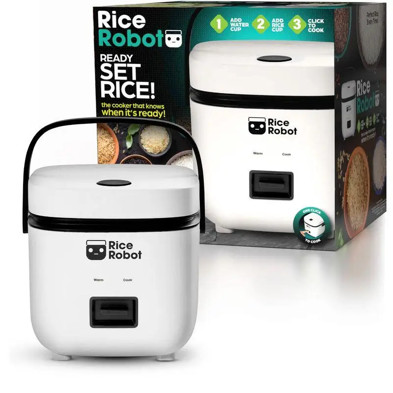 

Rice Robot - All in One Cooker - Cook Anything with a single button! PFAS-free, Nonstick Ceramic Bowl, 1 Quart Capacity,