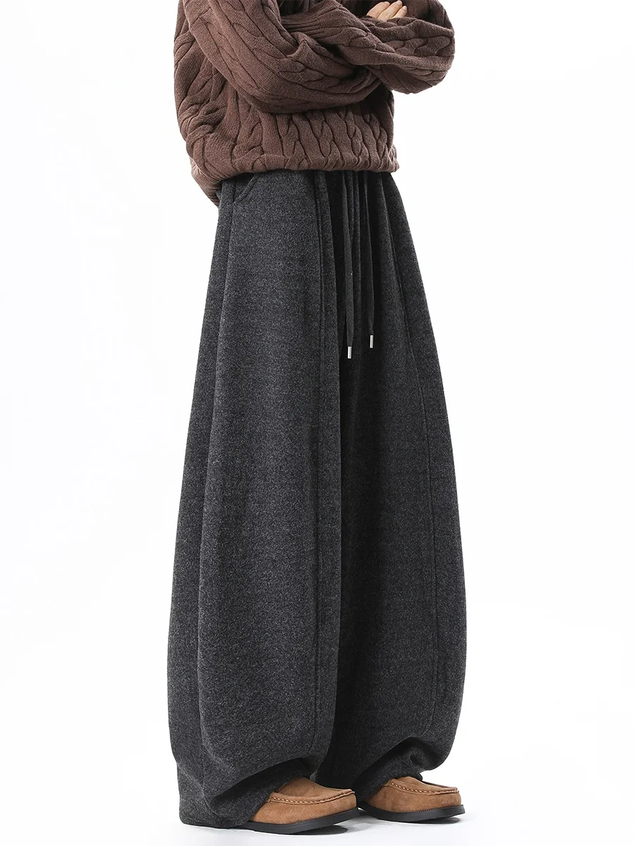 

Американские утепленные повседневные брюки на флисовой подкладке для мужчин, зимние винтажные драпированные теплые широкие брюки для отдыха