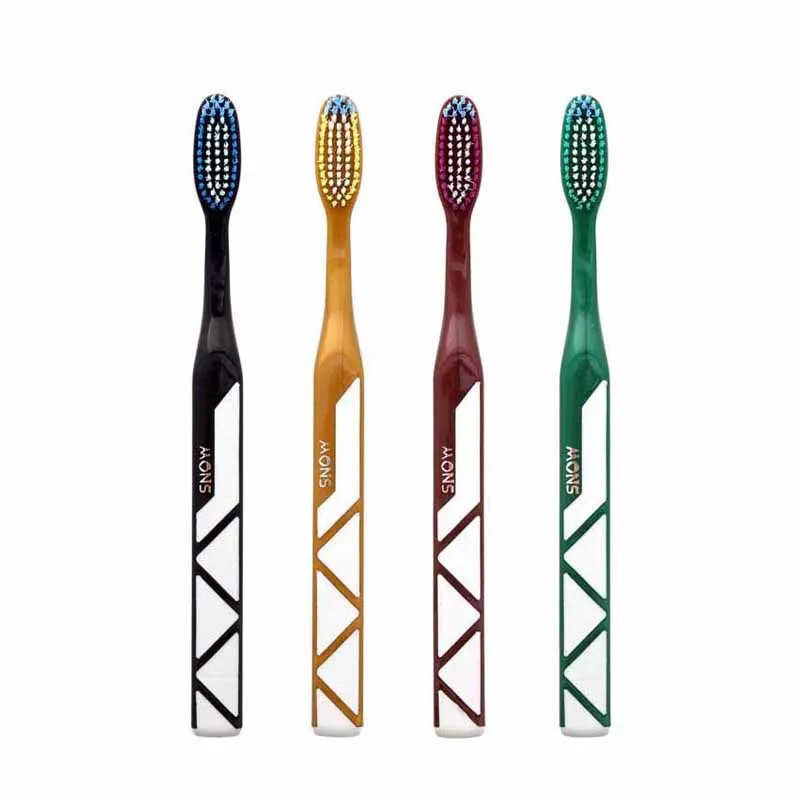 Spiral medium-bristle cleaning adult dark toothbrush high-end PP shell individually packaged