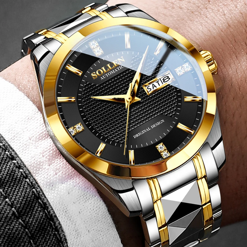 

SOLLEN Brand High-end Men Mechanical Watch Stainless Steel Waterproof Luxury Sapphire MIYOTA Movement Automatic Watches Mens