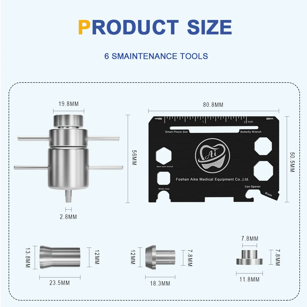 Peças Originais Dentais Tamanho para Remover Ferramentas Rotor para Reparar Peças De Reparo De Alta Velocidade Handpiece Turbina De Ar AI-AT-TOOL