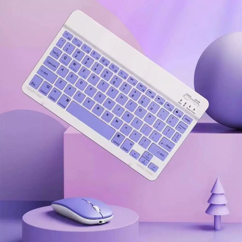 

10 inch Bluetooth Keyboard Mouse Set Rechargeable Wireless Mini Keyboard And Mouse Ultra-Thin Keyboard Mouse Combos
