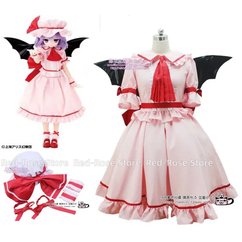 

Remilia Scarlet Delux Cosplay Costume with hat and wing 11 DF