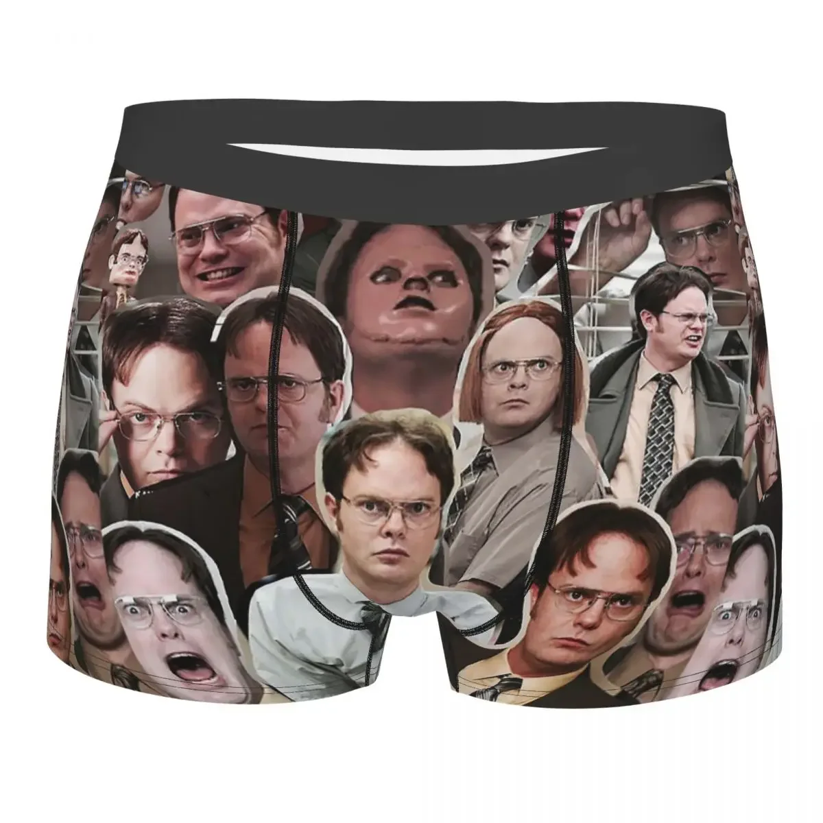 Funny Boxer Dwight Schrute Shorts Panties Briefs Men Underwear The Office Rainn Mid Waist Underpants for Male Plus Size