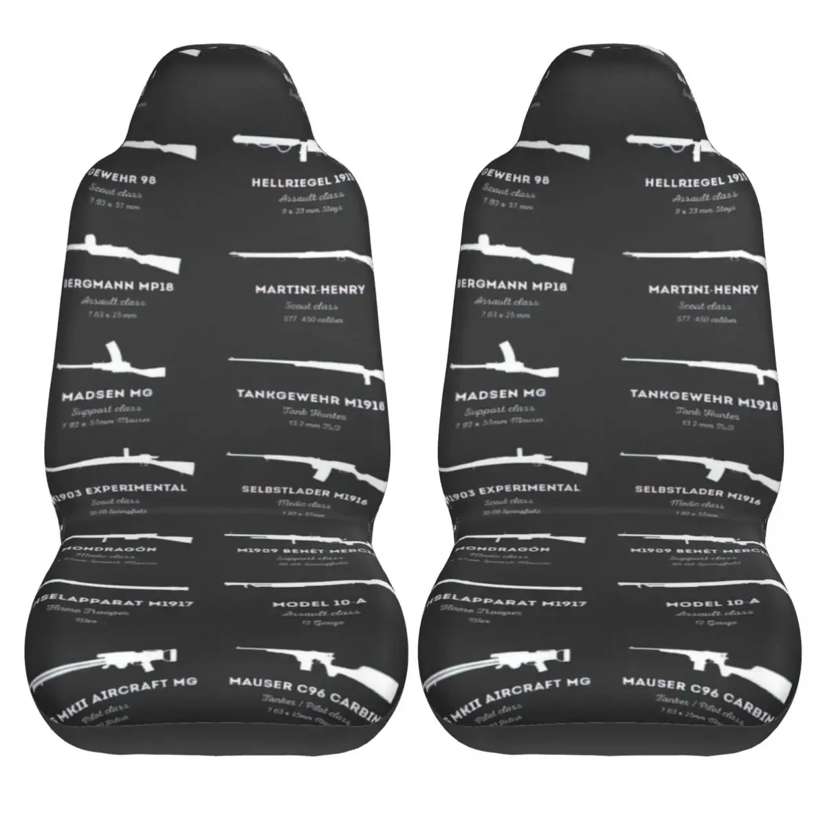 Weapons Of World War Car Seat Cover Custom Printing Universal Front Protector Accessories Cushion Set