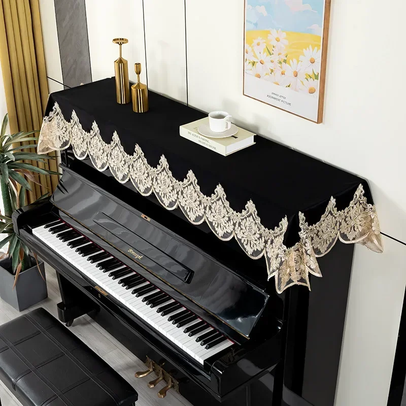 

New Home Piano Cover Modern Minimalist Lace Embroidered Piano Cover Universal Dust-proof and Aesthetically Pleasing Half Cover