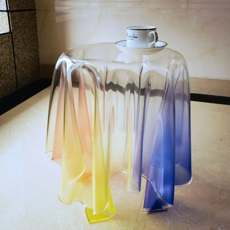 Nordic magic simple transparent coffee round irregular living room club table corner color small apartment coffee table