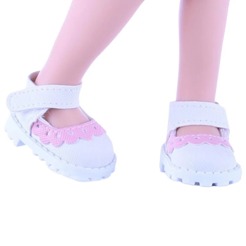 1 Pair 4.8cm Doll Shoes PU Rubber Sole Doll Sneakers Canvas Doll Footwear for 24cm Potato Doll Mia Doll Accessories