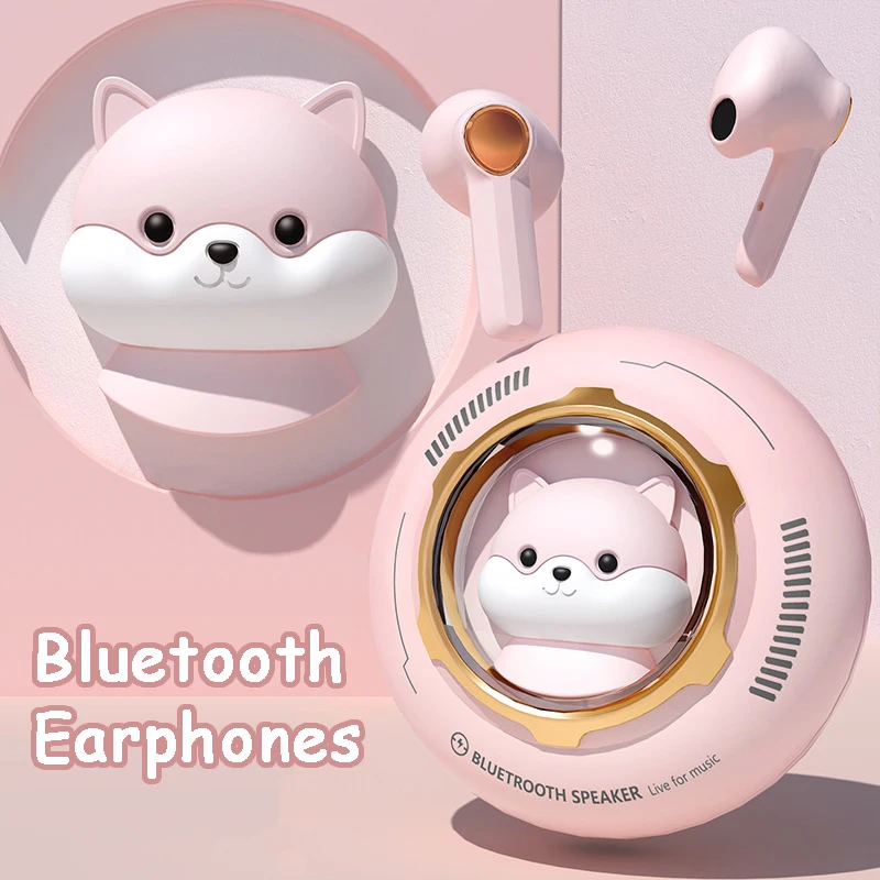 TWS Wireless Bluetooth Earphones Cute Cartoon In Ear Spaceship Cabin Design Music Noise Reduction Earset IPX6 Waterproof Earbuds