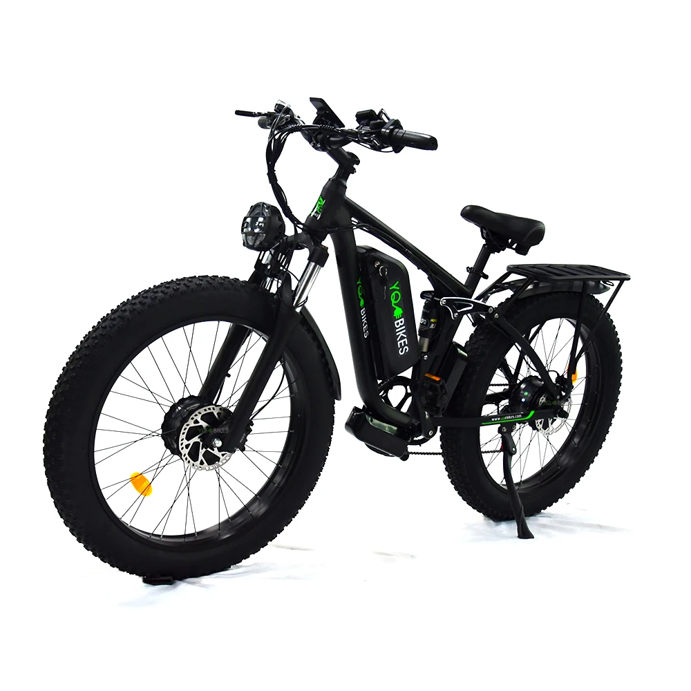 Fast Speed 60KM/H 3000W Electric Bike Dual Motor ebike Adult 26inch  Full Suspension Two Seat Fat Tire Tour Electric Bike