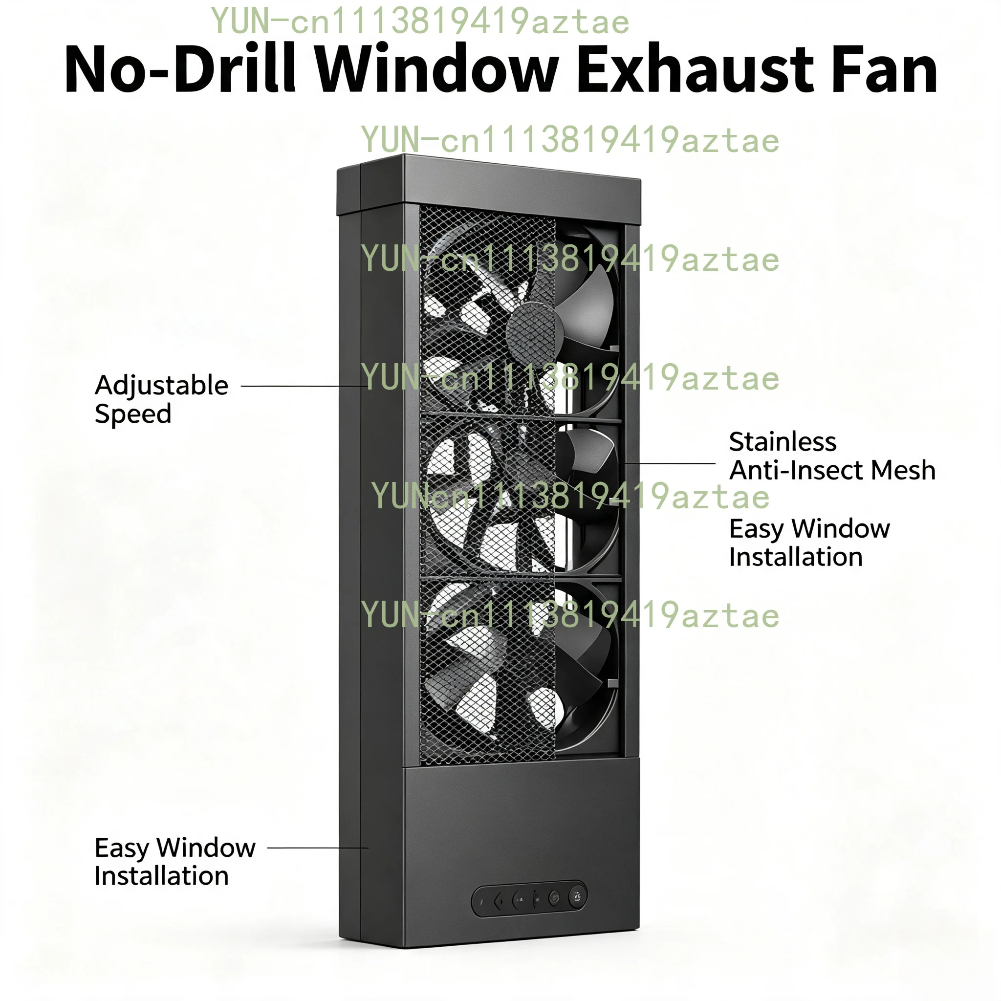 Non-punching window exhaust fan Powerful exhaust fan Household installation-free window ventilation fan Retractable