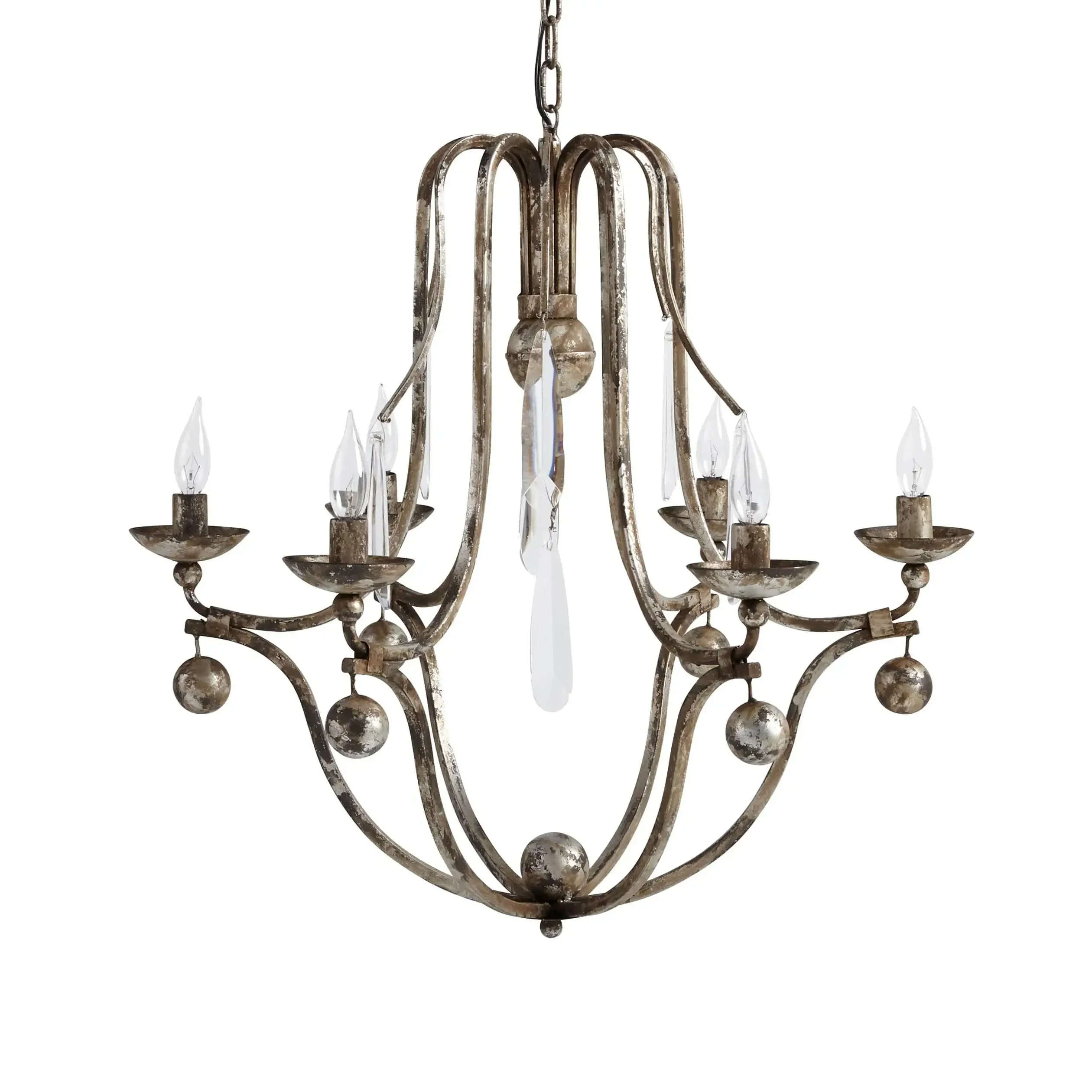 

Дизайн освещения, железная винтажная потертая отделка итальянская стеклянная люстра Bonita с кристаллами