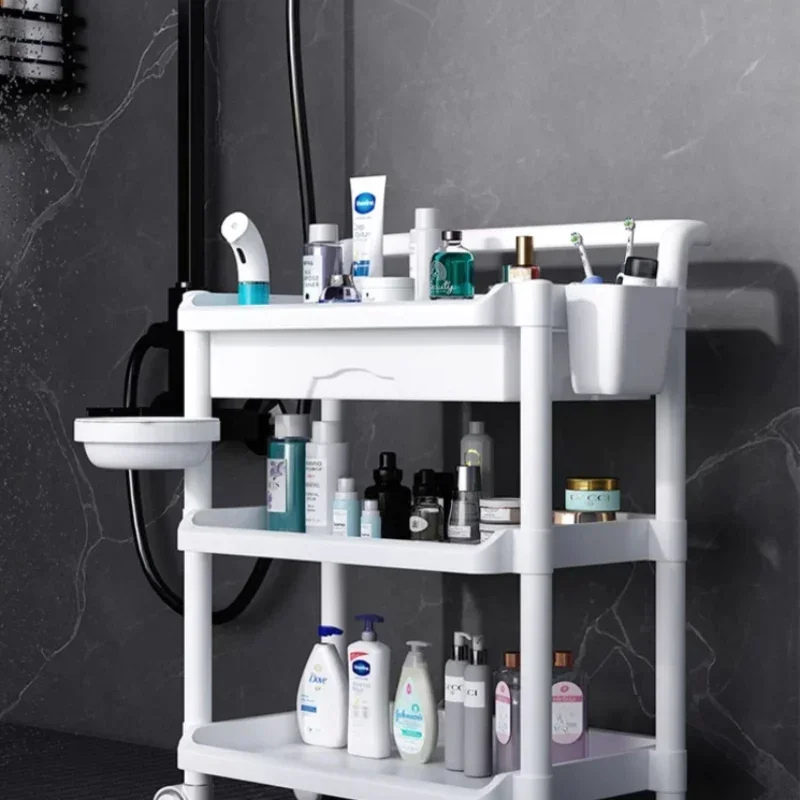 Carros organizadores, carrito de salón plegable para servir extensiones de cabello, decoración de belleza, muebles, organizador profesional, ruedas de plástico