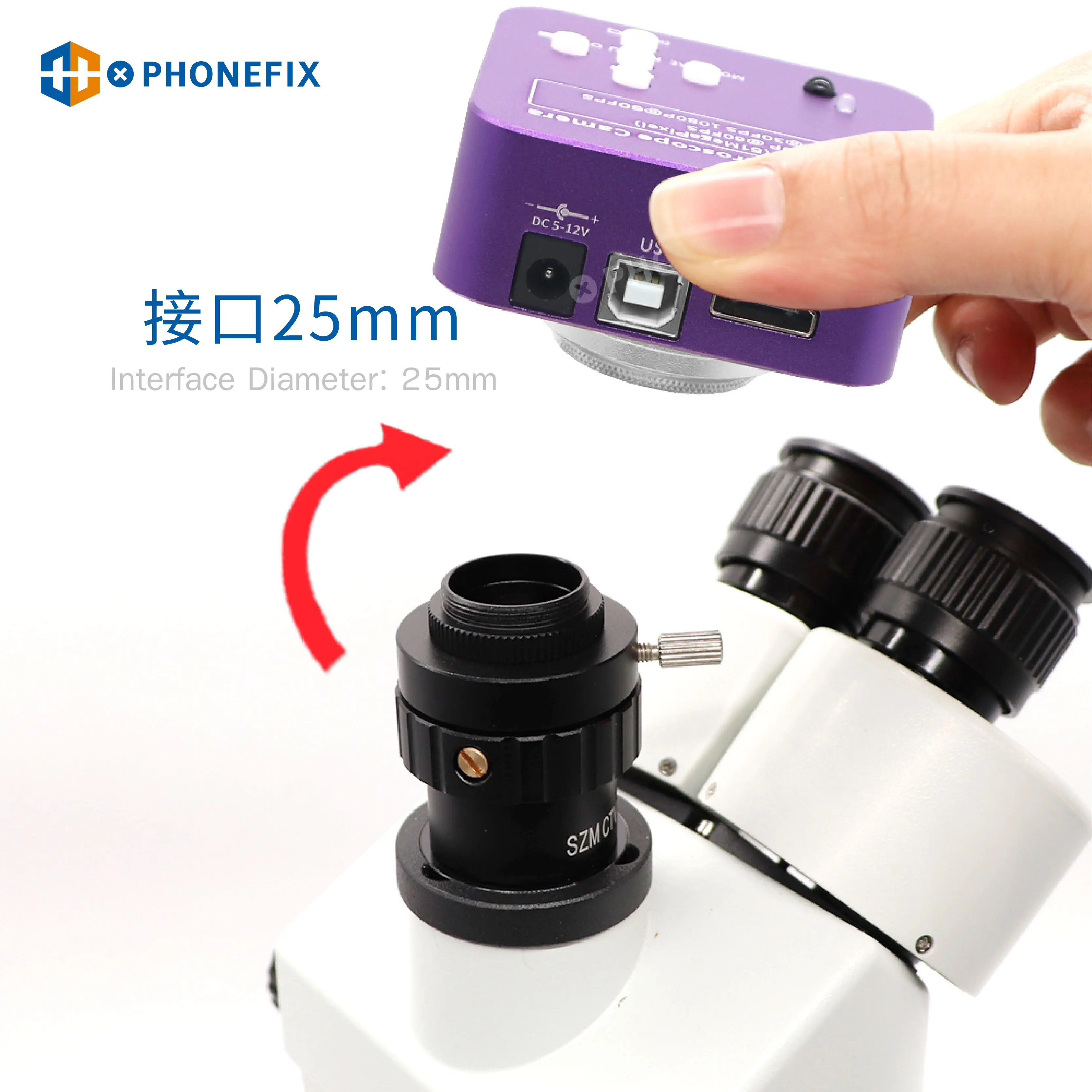 51MP 2K 1080P 60FPS HDMI Microscope Camera USB Industrial Electronic Digital Video Microscopio Camera for Phone Soldering Repair