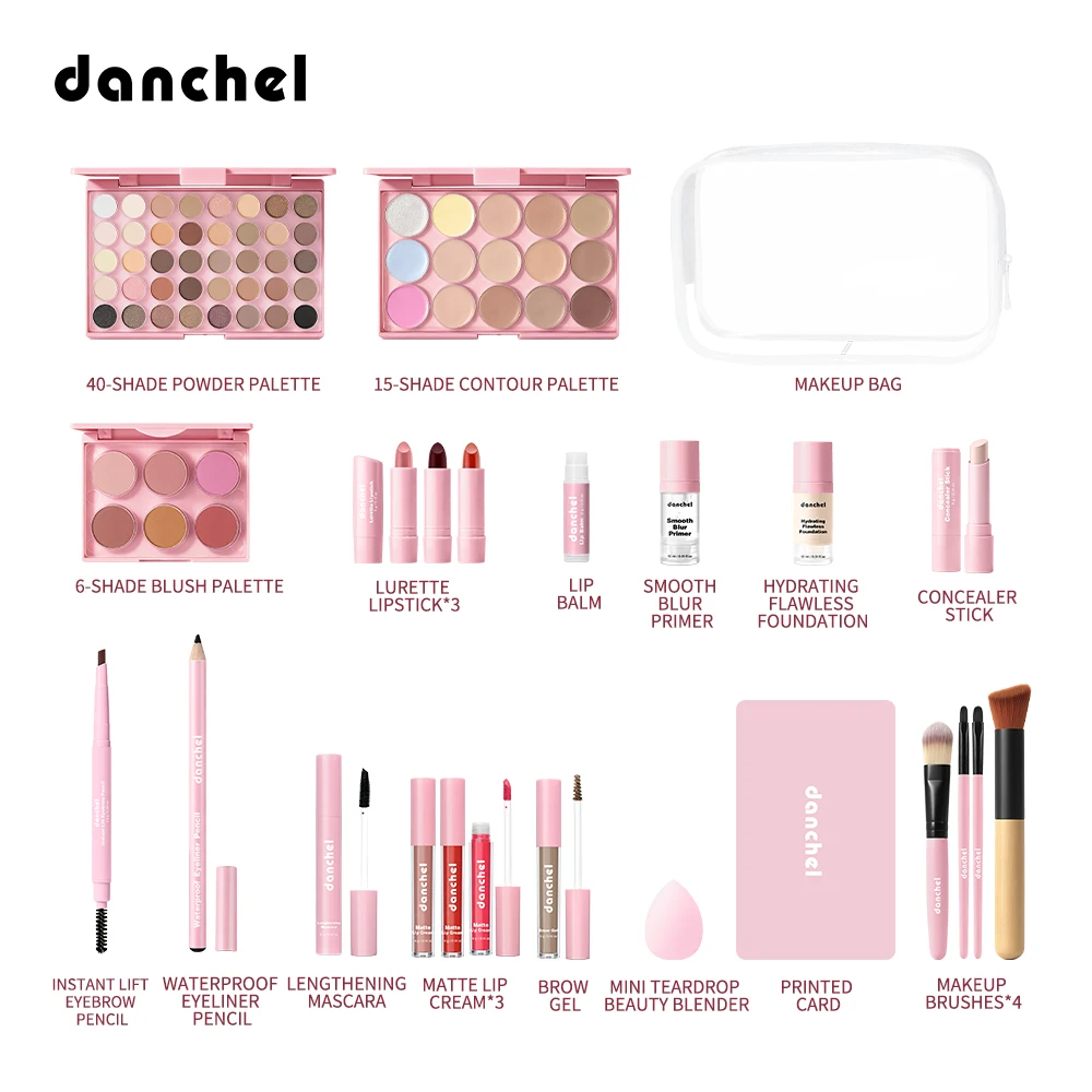 All In One Makeup Palette Full Face Cosmetic Set Concealer Contour Highlighter Blush Eyeshadow Eyebrow Pencil Lip Makeup Kit Por