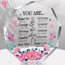 1pc Beautiful Acrylic Plaque - Inspirational Christian Gift with Uplifting Bible Verse and Prayer for Women, Best Friend,