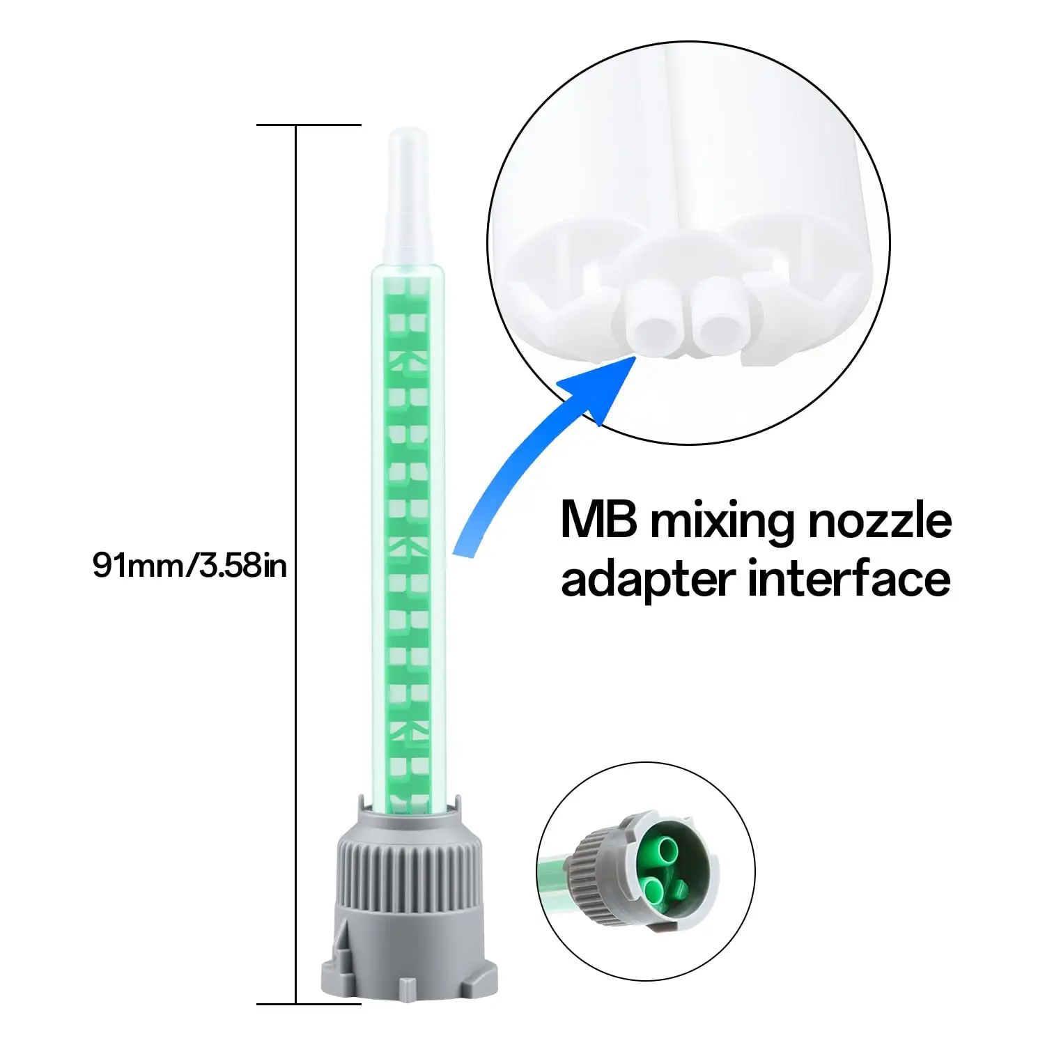 50/100PCS Epoxy Adhesive Mixing Nozzle Tip Static Mixing Nozzle Resin Mixer Adhesive Gun AB Two-Component Cartridges 1:1 Ratio