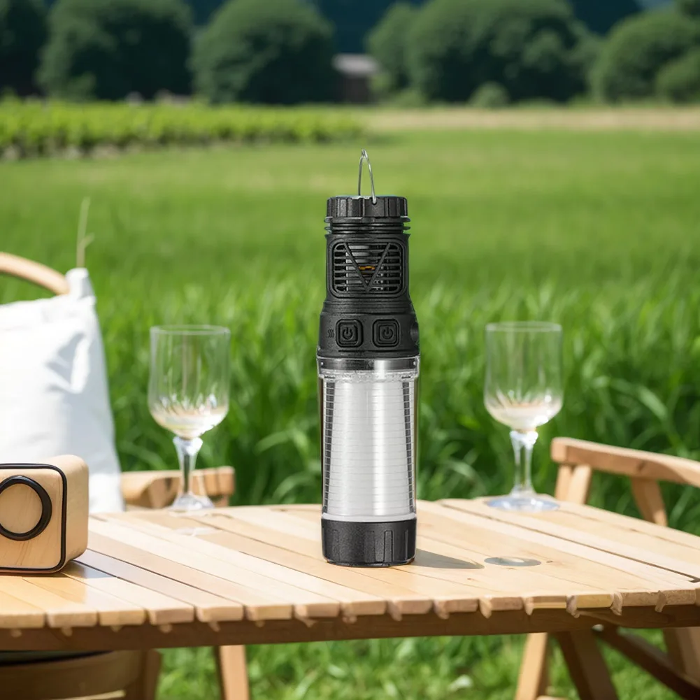 3 in 1 Mosquito Killer Lamp USB Rechargeable Camping Light Flashlight with Triangle Bracket for Outdoor Tent Fishing Travel