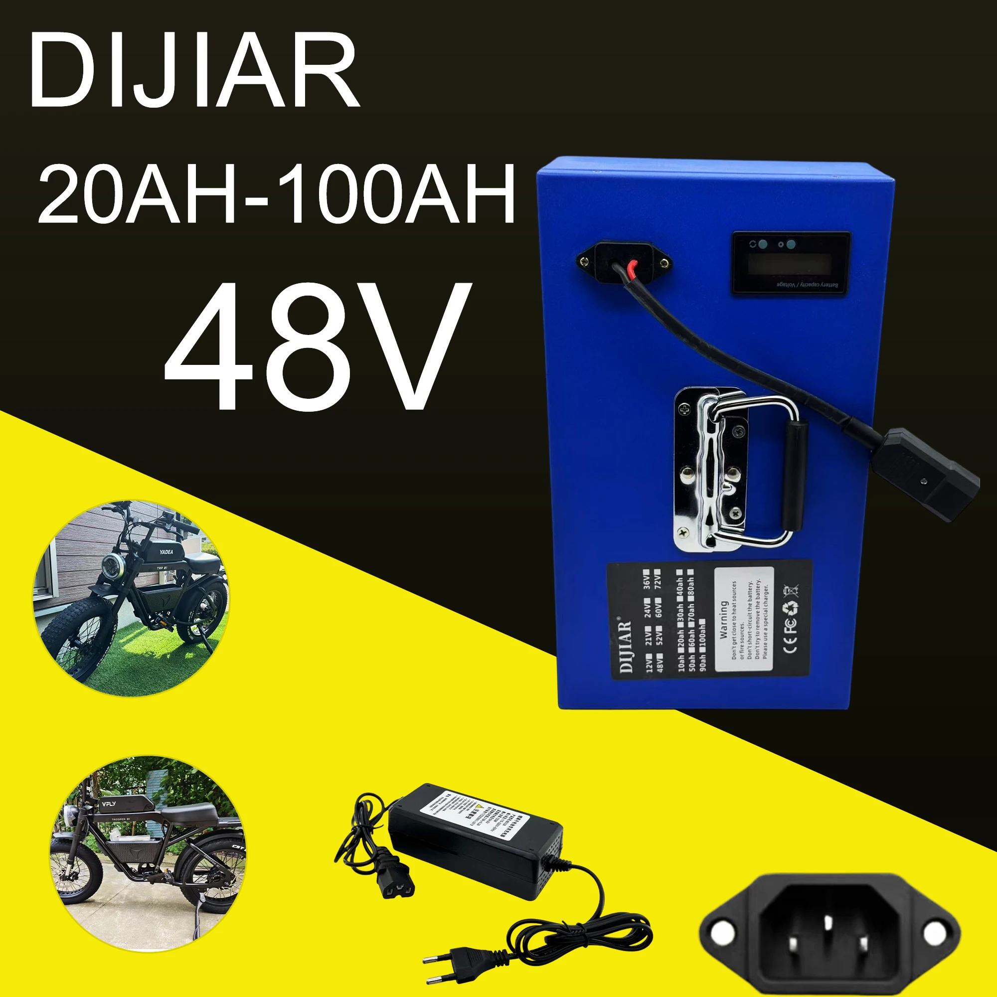 

Air freight 18650 lithium-ion battery 48V20AH-100AH, applicable to electric vehicles and all 48V equipment+BMS 30AH+charger