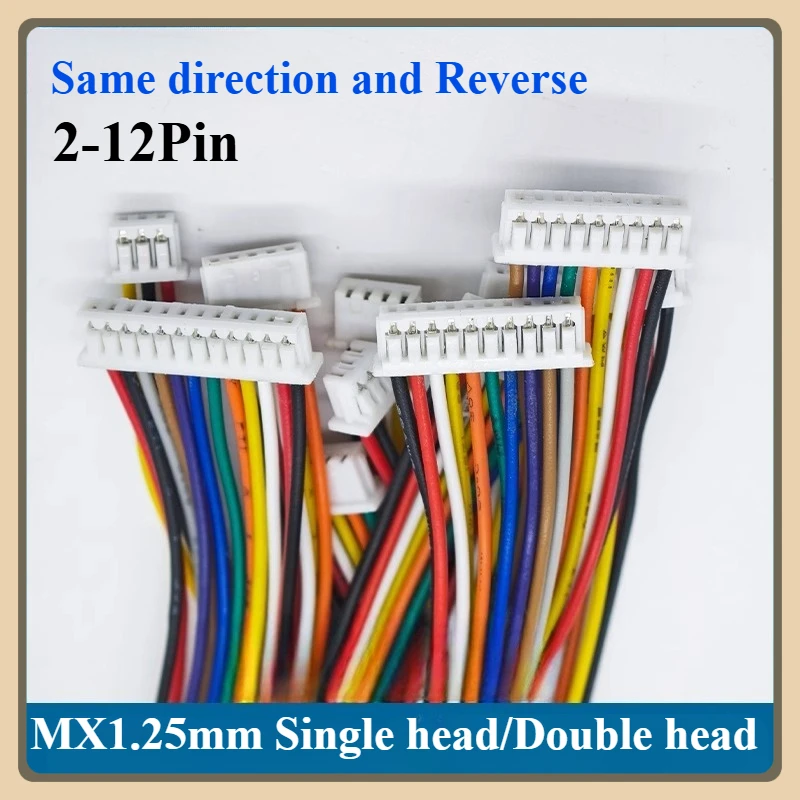 100PCS  JST MX1.25 Pitch 1.25mm Wire Cable Connector 5 Pin 1.25MM Pitch Plug 50CM Wire Length 28AWG