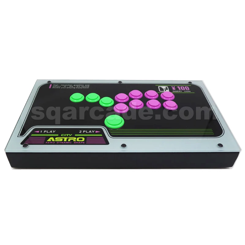 RAC-J800B All Buttons Hitbox Style SQ Arcade Joystick Fight Stick Sanwa OBSF-24 30 Artwork for Video Game Controllers PS4/3/PC