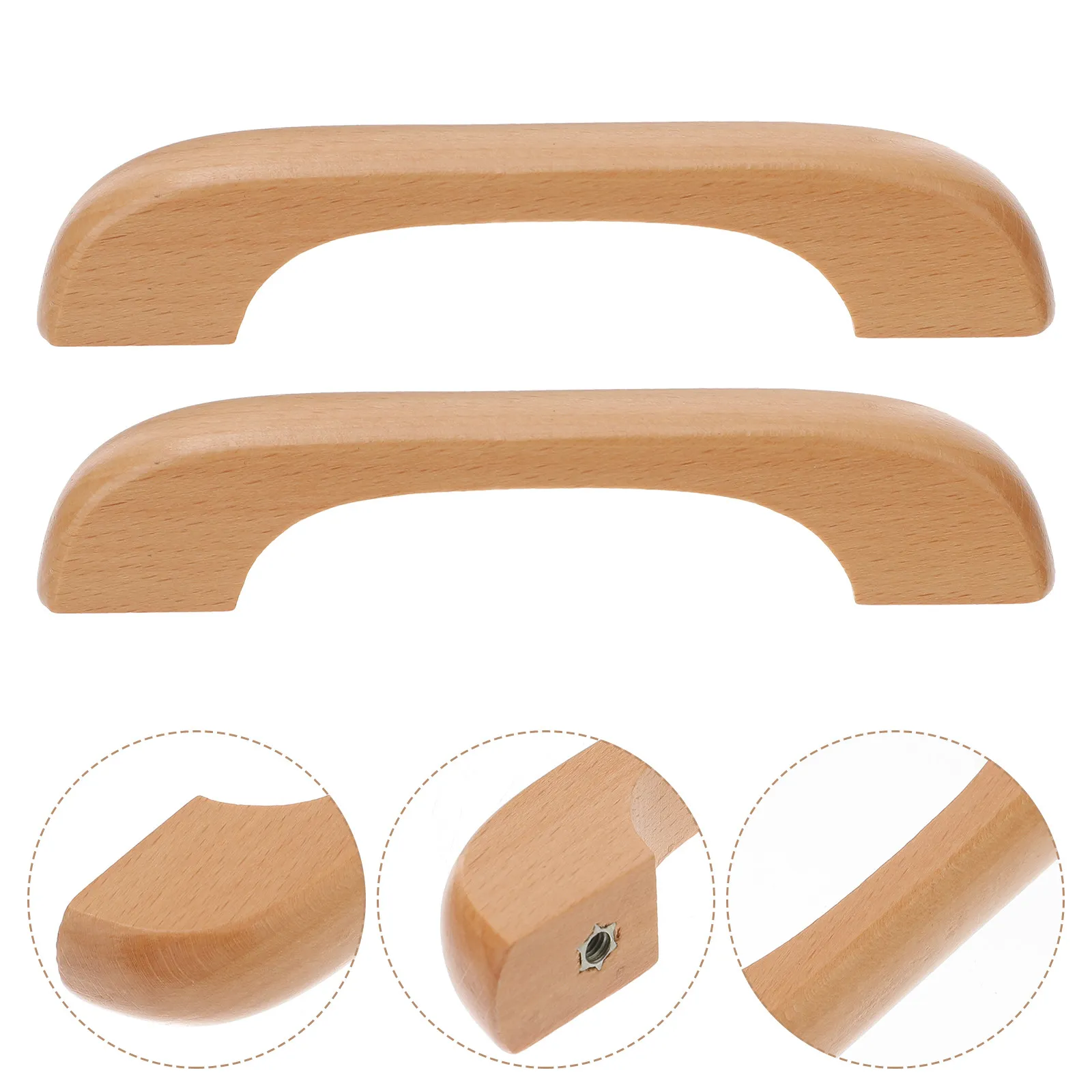 

4Pcs Premium Beech Wood Drawer Pulls Solid Cabinet Handles Easy Install for Kitchen Cupboard Dresser Furniture Modern Upgrade