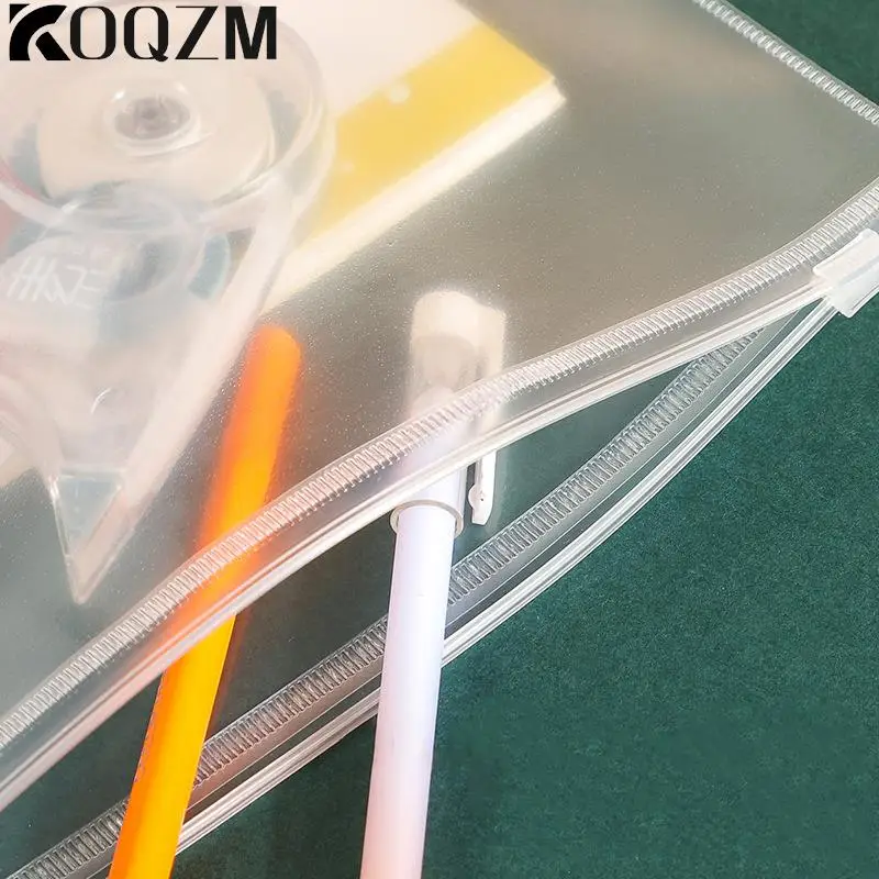 Sac de Rangement en PVC Transparent pour Classeur de Produits, Pochette Standard avec Fermeture Éclair Auto-scellante