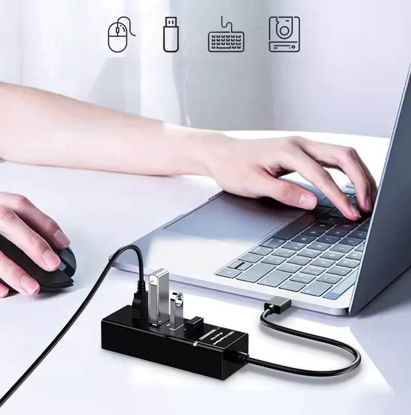 4 Port USB HUB 3.0 Connector Computer Mouse Keyboard Memory Card Independent Switch Data Splitter Universal Hub USB for Macbook