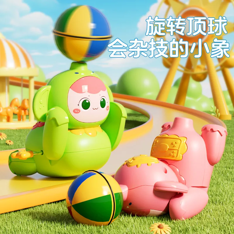 

Chain-link winding top ball sliding elephant that can rotate puzzle toy kindergarten color cognition crawling toy