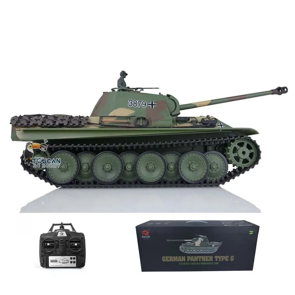 2,4 G Heng Long 1/16 Skala 7,0 Kunststoff Deutscher Panther G RTR RC Kampfpanzer Modell 3879 Fernbedienung Panzer Spielzeug Geschenke für Jungen