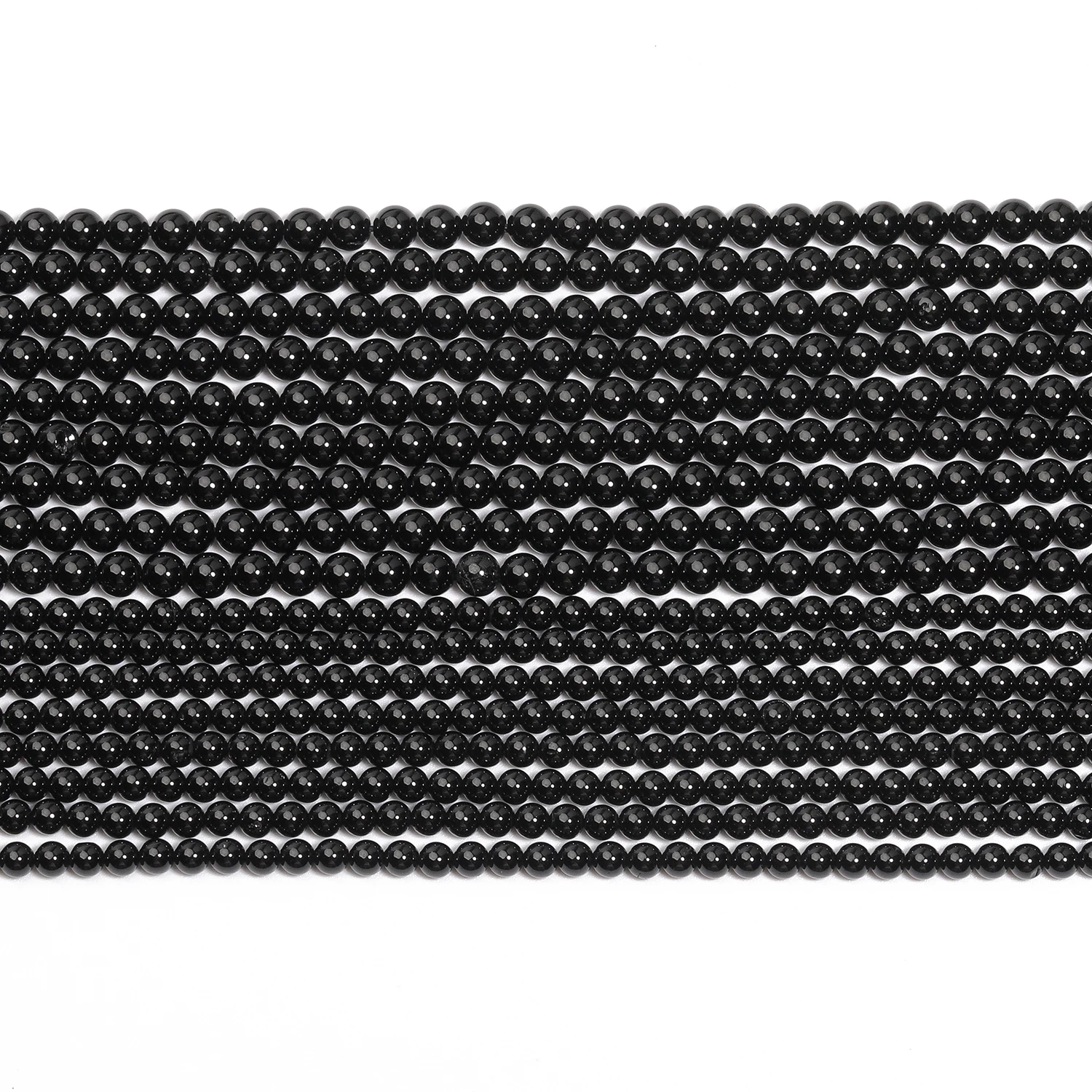 Natural Stone Beads Black Agate Beads 2mm 3mm Round Loose Spacer Beads For Jewelry Making DIY Bracelet Accessories Wholesale