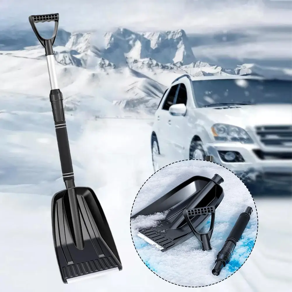 1 adet Ayrılabilir Araba Buz Kazıyıcılar Kalınlaşmış Ve Büyütülmüş Kürek Kürek Teleskopik Kar Taşınabilir Kolu Kış Kar K6I9