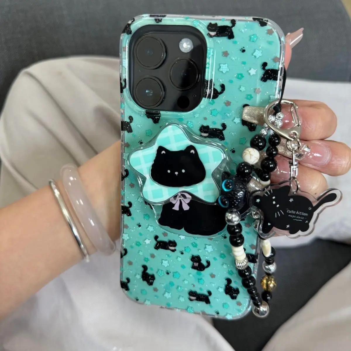 

Чехол для телефона с принтом INS Star Cat для iPhone 16 15 14 13 12 11 8 7 6 XS X XR Mini Pro Max Plus, защитный чехол с держателем и ремешком