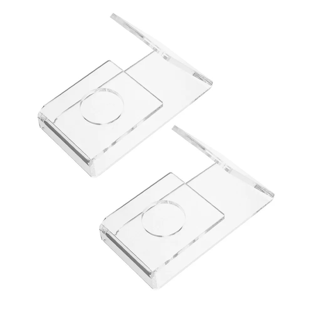 2Pcs Table Tennis Paddle Holder Clear Acrylic Racket Display Stand Transparent Base for Home Store Pingpong Accessory