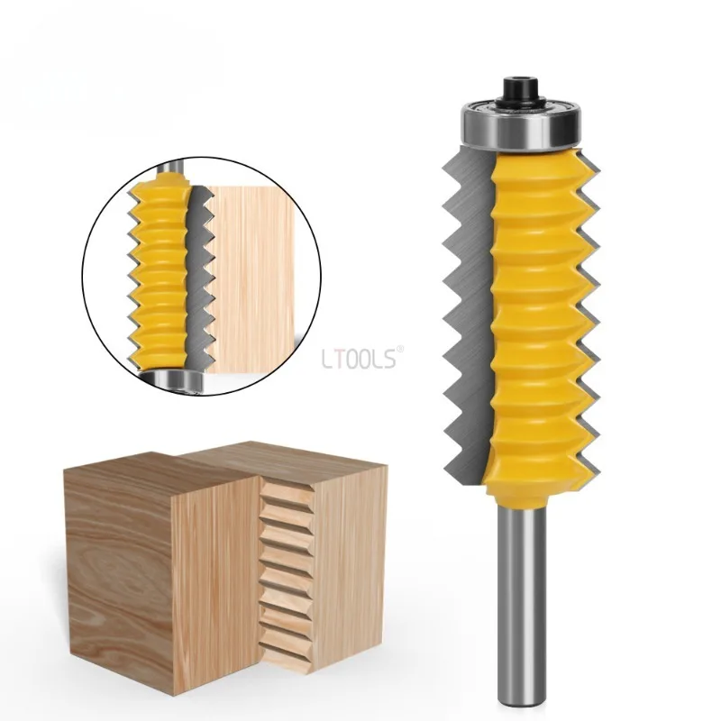 8mm Handle Parallel Tenon Joint Milling Cutter Wavy Line Slotting Knife Tungsten Steel Alloy Carpentry Many Tooth Milling Cutter