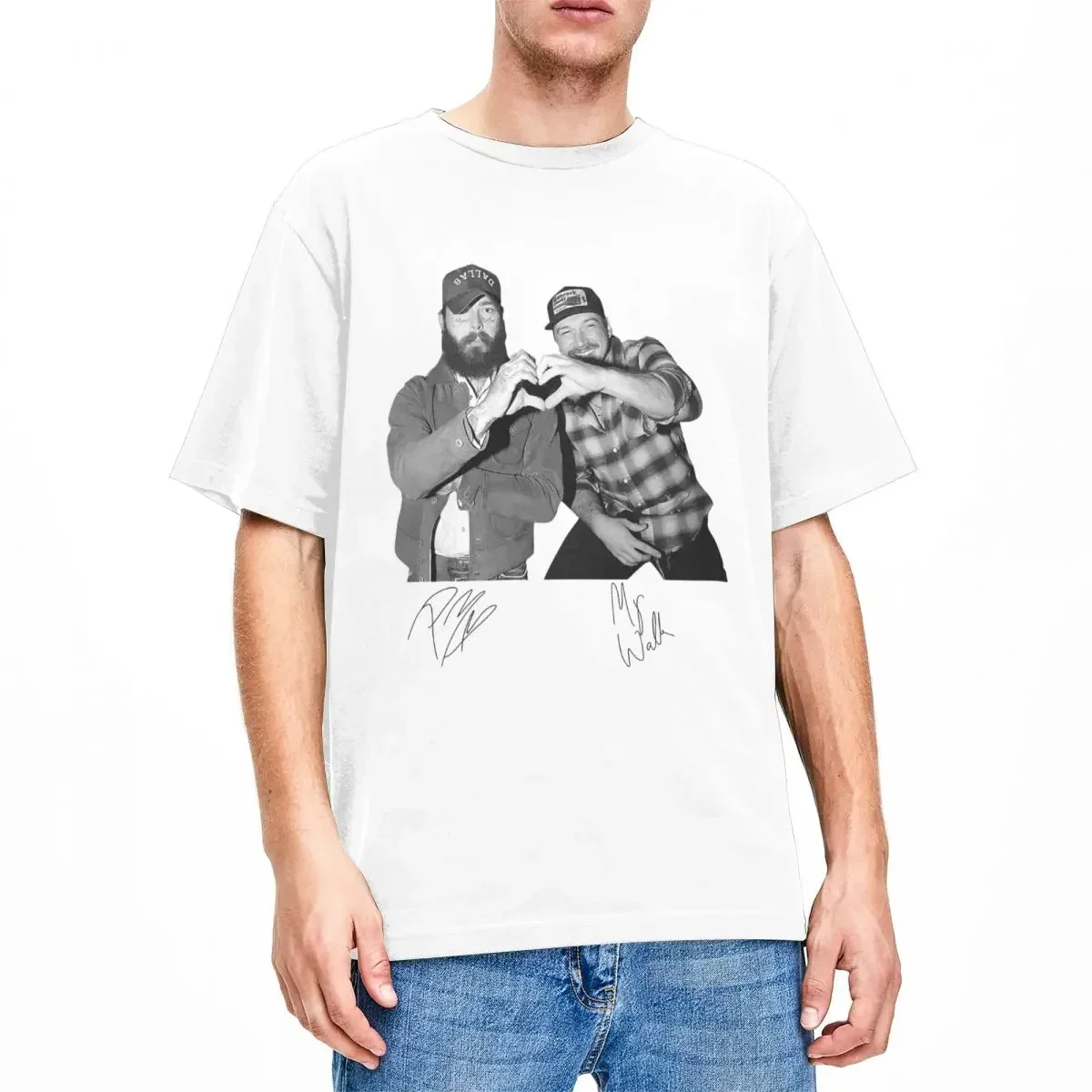 Posty And Morgan I Had Some Help Shirt Men Women It Takes Two Wallen And Malone Pure Cotton T Shirt Crew Neck Short Sleeve Tops