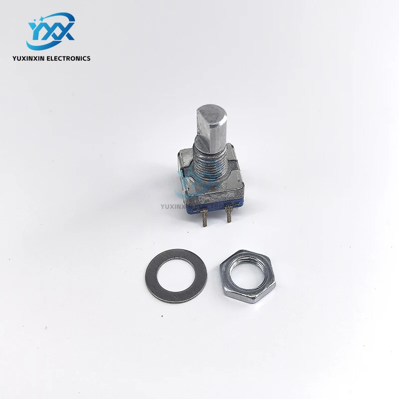 Поворотный энкодер EC11, 2 шт., с кнопкой, D-образным валом 15 мм/плоским валом, 5-контактный цифровой потенциометр для Arduino