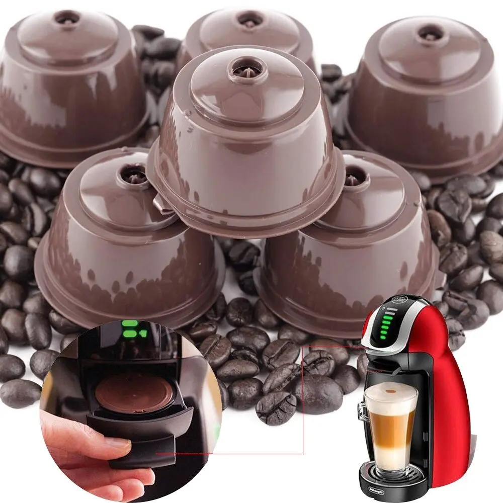 Hochwertige nachfüllbare Kapseln für Nescafe DOLCE GUSTO Kaffeekapseln, wiederverwendbarer Filter mit Löffelbürste, Kaffeepads, 1/2/3 Stück