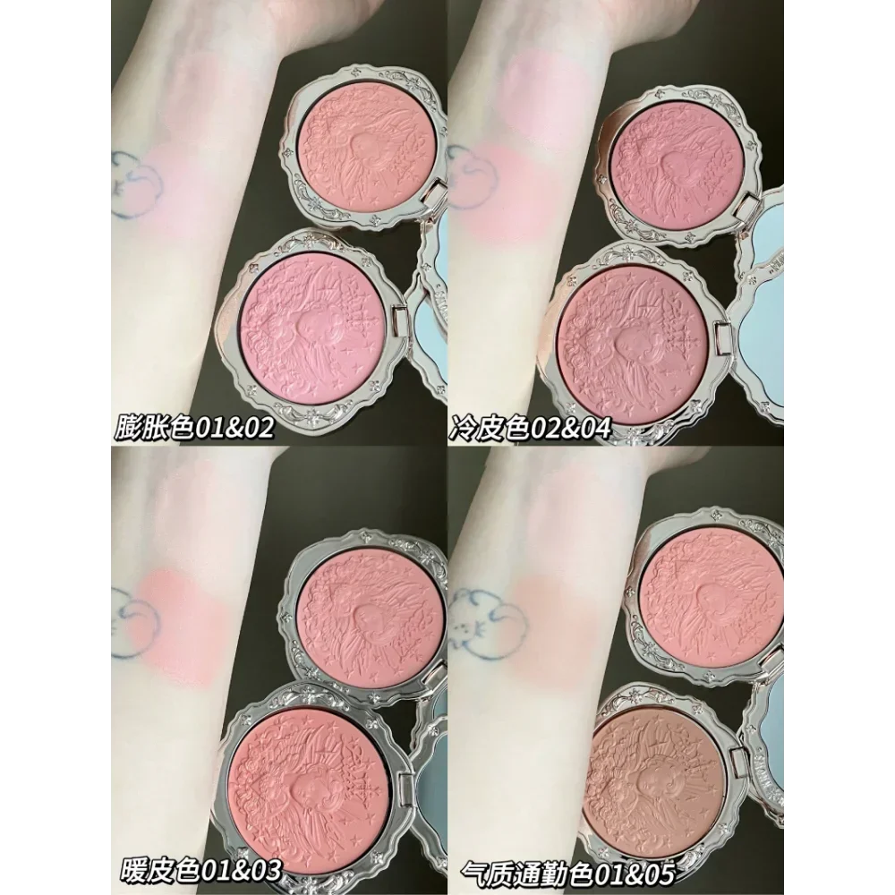 Flower Knows Little Angel Series Blush Cream 6g Naturalny Róż do Policzków z Wytłoczeniami Długotrwały Wodoodporny Róż Koreańskie Kosmetyki do Makijażu